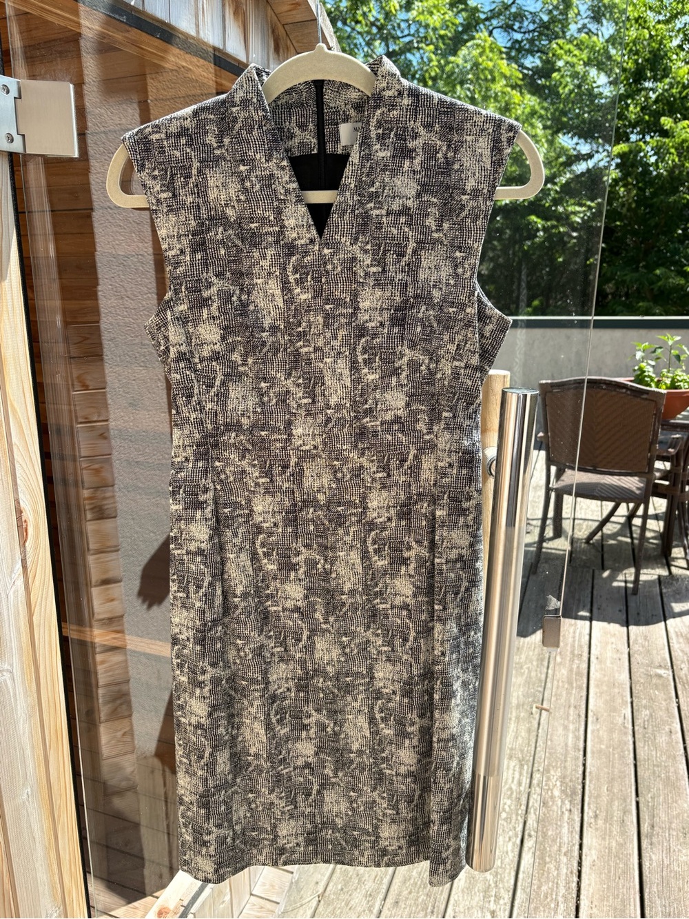 MM. LaFleur Black & White Textured Sheath Dress
